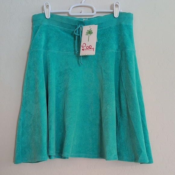 NWT Lilly Pulitzer Blue Tie Front Knee-Length Terry Towel Anne Skirt - Size S - Picture 1 of 9